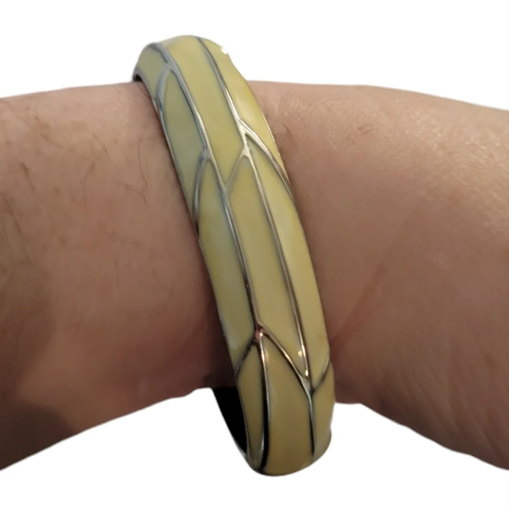 Vintage Enameled Hinged Bracelet